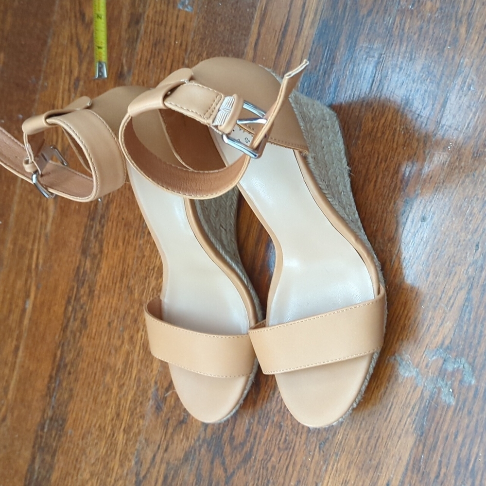 Nude wedges, size 7